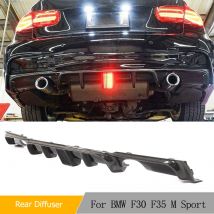 Kohlefaser-Heck diffusor mit LED-Licht für BMW 3er Serie F30 F35 M Sport 2014-2018 Zwei-Auslass-Auspuff Stoßstange Lippen schutz frp