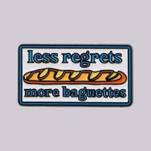 less regrets Enamel Pins Funny Bread Quotes Brooches Badge Lapel Pins for Backpacks Clothes Decoration Fashion Jewelry Gifts