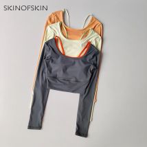 Yoga Kleidung Lange Ärmeln frauen einteiliges Cup Crop Top Abnehmen Schnell Trocknend Running Training T-shirt Sport Fitness kleidung