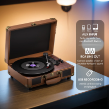 Spinner in vinile MAIO a 3 velocità 33/45/78 giri/min con 2 altoparlanti stereo integrati, confezione per la vendita al dettaglio, convertitore di dimensioni record