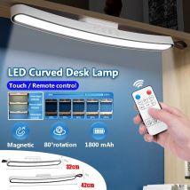 LED gebogene Touch-Schreibtischlampe zum Aufhängen, magnetische Tischlampe, wiederaufladbar, 1800 mAh, ferngesteuertes Dimmen, Leselampe, Schlafzimmer, Küche, 32/42 cm