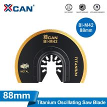 XCAN 1/2/5/10 Stück oszillierende Titan-Sägeblätter 88 mm Bimetall-Multitool-Halbkreis-Sägeblätter für Metallnägel, Holz und Kunststoff