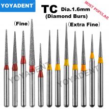 Frese dentali tipo TC Frese diamantate dentali extra fini Fragole per odontoiatria per turbine ad alta velocità Dia.1.6mm 10 pz/pacco