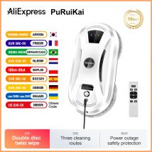 PuRuiKai-Robot aspirador ultrafino para limpieza de ventanas, limpiacristales de vidrio eléctrico, control remoto para el hogar