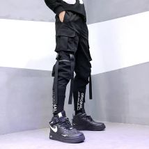 Stilvolle japanische Mode Harajuku Hip Hop Männer Hosen Streetwear Cargo hosen für Männer Band Taschen Jogger Techwear männliche Hosen