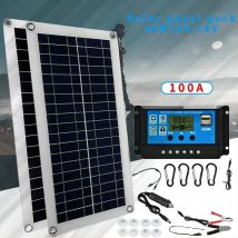 40W Panel słoneczny 12V/18V Ogniwo słoneczne 10A-100A Kontroler Zestaw płyt słonecznych do telefonu RV Samochód Przyczepa kempingowa Dom Kemping Akumulator zewnętrzny