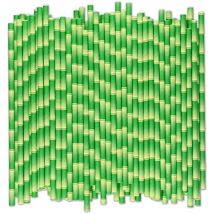 200 pieces Green bamboo paper straw for drinking  biodegradable drinking straws kitchen accessories