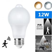 Lampadina LED con sensore di movimento PIR 12W E27 Lampadina intelligente ON/OFF attivata dal movimento Lampada per luci domestiche per scale domestiche