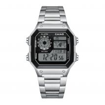 Digital 1200 Sport Electronic Unisex Watch Square LED Dial World Time Full Function Oak Series