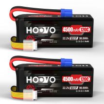 HOOVO 6S Lipo Batteria 22.2V 4500mAh 120C RC Batteria SoftCase con Spina EC5 per RC Auto Buggy Elicottero Aereo Da Corsa Drone