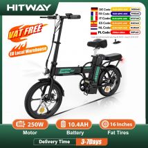 HITWAY bicicleta eléctrica e-bike bicicleta de ciudad plegable batería de litio 36V/10,4Ah, kilometraje eléctrico puede alcanzar 35-70k