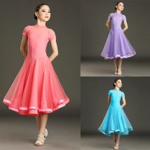 3 farben Walzer Ballroom Dance Wettbewerb Kostüm Mädchen Moderne Tanzen Kleider Kinder Leistung Tanzen Split Anzüge XS 9178