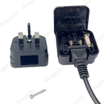 US-zu-UK-Stecker-Adapterkasten-Typ, rund, zwei Stifte, umwandelbar in 3-polige Konvertierung, elektrischer Netzstecker, Rasiererstecker mit verschmolzenem 13 A