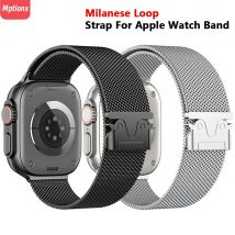 Milanese Loop Strap für Apple Watch Band Ultra 2 49 mm 46 mm 44 mm 45 mm 42 mm Edelstahl Metall für iWatch Serie 10 9 8 7 6 5 4