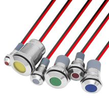 1 stücke 6mm 8mm 10mm 12mm 14mm 16mm 19mm 22mm 25mm 30mm Wasserdichte IP67 Metall LED Warnung Anzeige Licht Signal Lampe Pilot Draht