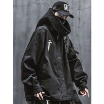 Gothic Punk Unisex Hoodies 2025 Autumn Winter Man Women Large Hooded Jacket Stand Collar Hooded Loose Retro Windbreaker