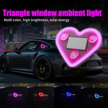 2xCar Solar Dreieck Fenster Emittierende Süße Herz Licht Verkabelung Kostenloser LED Innen Atmosphäre licht Für Auto Heckscheibe Hause büro