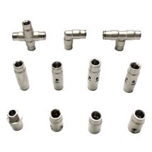 Hochdruck Messing 3/8" Schnittstelle Slip Lock Schnellverbinder T-Stück Ellenbogen gerades Gelenk mit Düsen Sitznebelsystem Armaturen