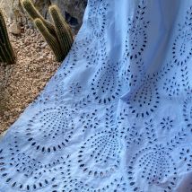 Light Blue Single Side Embroidered Cotton Fabric for Clothing Dress Sewing Accessories