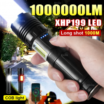 XHP199 Torcia LED super potente Torcia ricaricabile ad alta potenza Torcia tattica a luce forte 18650 Pesca da campeggio