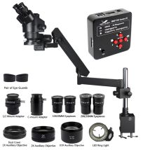 Simul Brenn Parfokal 3,5X-90X Trinokular Stereo Mikroskop UHD 48MP 4K HDMI USB Video Kamera Arm Säule Klemme stehen