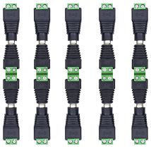 5 par męskich i żeńskich wtyczek DC bez spawania 5,5 * 2,1 mm Bez spawania Głowica żeńska DC Zielony zacisk Monitorowanie Wtyczka zasilania Push-But