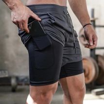 Spodenki do biegania Camo Mężczyźni Spodenki sportowe 2 w 1 Szybkoschnący Trening Trening Siłownia Fitness Jogging Krótkie spodenki Letnie spodenki męskie