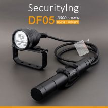 SecurityIng Scuba Split-type 3000LM torcia subacquea torcia primaria luce subacquea LED fascio stretto subacqueo 150m con linea 1.2/2M