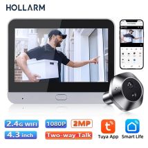 Hollarm Wifi Smart Guckloch-Türkamera 4,3 Zoll Tuya Türklingel Türspion 1080P PIR Nachtsicht Bewegungserkennung Ajo Pertosa