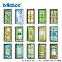 Printed Window Glasses Building Blocks Toys MOC Brick House Decoration 1x4x6 Church City