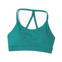 DANCEFISH Triangle Decoration Beautiful Back Nylon Sport Top Fitness Training Gym Clothing Yoga Bra