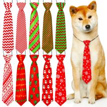 5/10 Stück Weihnachtsmuster, niedliche Fliege für Hunde, große Krawatten für Hunde, große Krawatten, Hundepartyzubehör, Heimtierbedarf