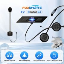 Fodsports F2 motocicleta Bluetooth Intercom casco auriculares inalámbrico Intercomunicador 1000m IP67 impermeable