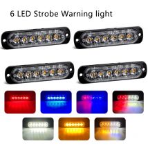 4/6LED Strobe Warning Light Emergency Lamp Flashing Signal Traffic Light Police Lamp Beacon Lamp White Yellow for Truck 12V/24V
