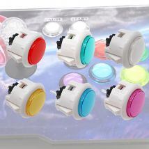 Neueste 10PCS Transparente Arcade Push Tasten 30mm Kopie Sanwa Taste Spiele Tasten Ersetzen Teile von Spiele Teile Zubehör