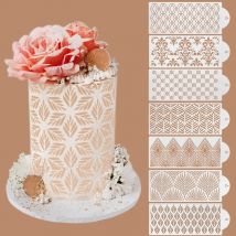 Torta fondente Mesh timbri stencil goffratura per strumento di decorazione stampo Spray in plastica biscotti da sposa pittura per disegno al cioccolato