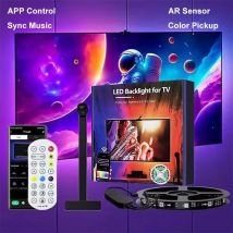 USB-LED-TV-Hintergrundbeleuchtung mit Kamera, Farbaufnahme, RGBIC-LED-Streifen, APP-Steuerung, Synchronisierung von Musik für 55–75 Zoll große TV-Spiele-Atmosphäre