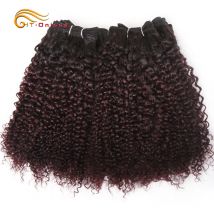 6 teile/los peruanische lockige Bündel Jerry Curl doppelt gezeichnetes menschliches Haar Remy Funmi Haar T1B 30 99j farbige Haar verlängerung