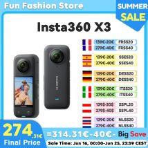 Insta360 X3-wodoodporny kamera akcji 360 z czujnikami 1/2 "48MP, 5.7K 360 aktywnego wideo HDR, 72MP