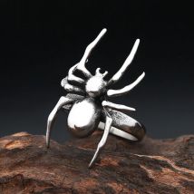 Vintage Gothic 316L Stainless Steel Spider Rings For Men Women Fashion Punk Unique Animal Ring Party Jewelry Halloween Gifts