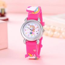 Cartoon neue Kinder niedlichen Pegasus Ballon Einhorn 3d Muster Silikon uhr