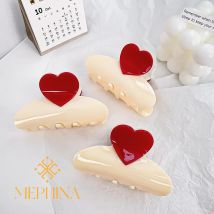 MEPHINA Süße Haarklammern, Herz-Haarklammern, schöne Haarspangen, elegante Haarnadel, niedliches, vielseitiges Haarklammer-Zubehör für Frauen