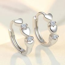 Neue Design Herz Zirkonia Creolen für Frau Romantische Hochzeit Schmuck Zubehör