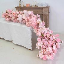 Sfondo di matrimonio Decor Divano intorno al pavimento Runner da tavolo floreale Centrotavola Fila di fiori Evento Prop Vetrina Fiore artificiale