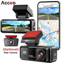 Kamera samochodowa 4K z wbudowanym WiFi, GPS, noktowizorem HD, nagrywaniem w pętli, obsługą aplikacji i monitoringiem parkowania 24H.