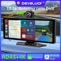 10,26" 4K Dash Cam ADAS Wireless Carplay & Android Auto Car DVR 360 °   Rotation Dual Lens Dashboard Videorecorder 24h Park AUX