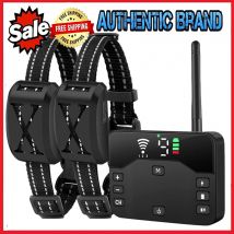 2-in-1 kabelloser elektrischer Zaun für Hunde und Elektroschocker, Trainingshalsband mit Fernbedienung und verstellbarem Piepton, Vibrationsschock, wiederaufladbar