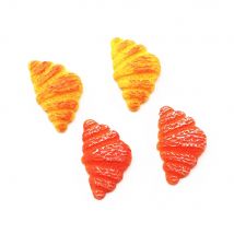 10pcs Kawaii Resin Flatback Cabochon Miniature Simulation Food Bread Croissant  DIY Craft Decoration,16*26mm