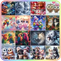 SDOYUNO Diamant Malerei Kreuzstich Zwei entzückende Tiere Valentinstag Geschenk Kunst Kit Diy 5D Diamant Mosaik Bild Wand Dekor