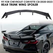 Für 2020-2023 Corvette C8 Hohe Qualität Glanz Schwarz/Carbon Look Gemalt Hinten Stamm Deckel Hohe Flügel spoiler Auto Zubehör